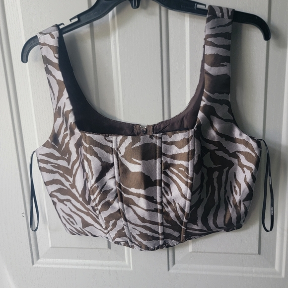 Forever 21 Zebra Print Bustier Crop Top - Picture 3 of 5